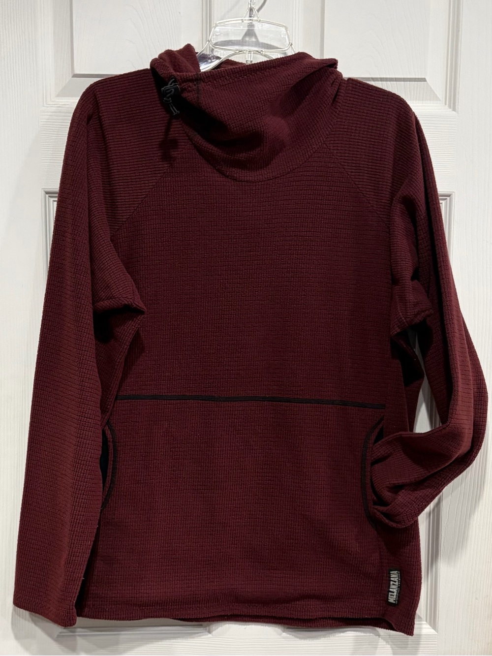 Melanzana Men's Large Micro Grid Hoodie Rust Red Brown Jacket GUC Microgrid